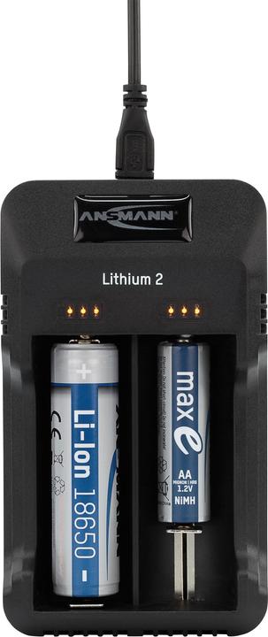 Immagine prodotto Ansmann litio 2 (1 pz., 14500, 16340, 17670, 18500, 18650, 22650, 26650, AAA, AA, Caricabatterie senza batteria)