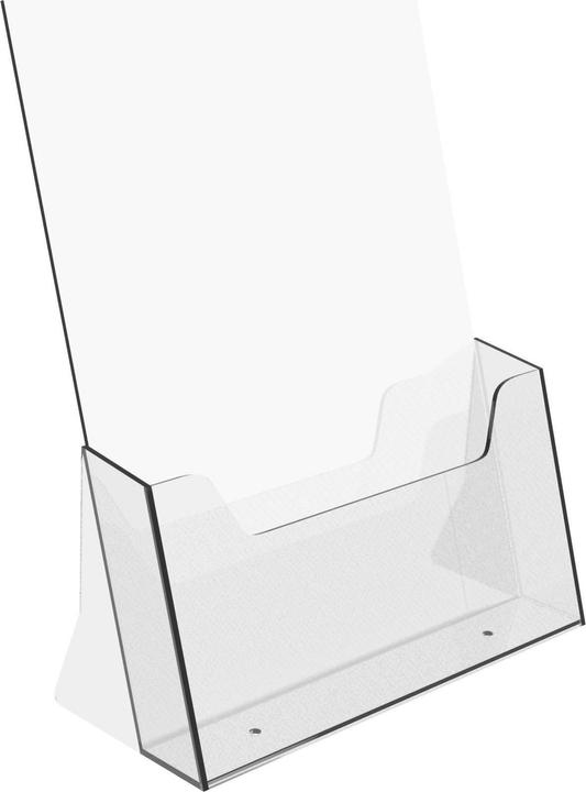 Produktbild Europel Tisch-Prospekthalter, A4 hoch, 1 Fach, glasklar für Format DIN A4, aus Polystyrol, Fachtiefe: 35 mm (A4)