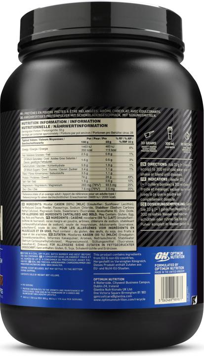 Image du produit Optimum Nutrition Gold Standard 100% Casein (Chocolate Supreme, 1 pcs, 924 g)