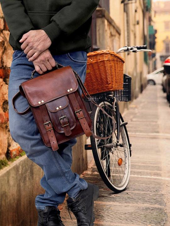 Image du produit Only-Bags.Store Sacoche en cuir, sac à main en cuir véritable pour hommes et femmes, sac à bandoulière, sac à main