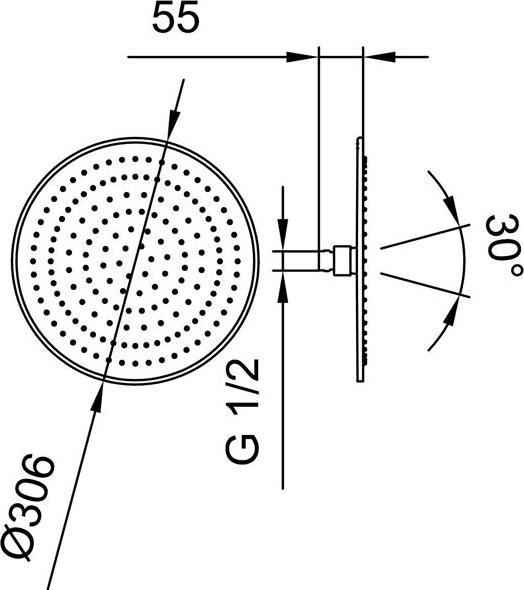 Produktbild Laufen HF504725100000 (1 Strahlarten, 12 l/min)