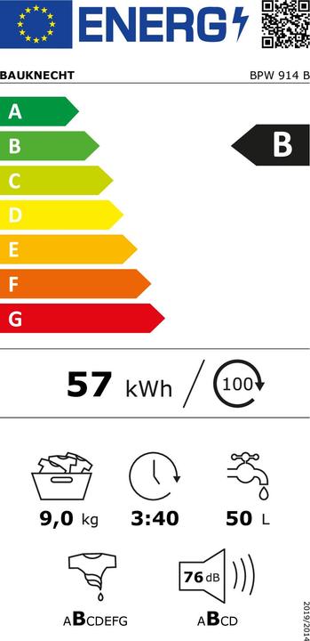 Energie-Label Bauknecht BPW 914 B (9 kg, Links, EU-Stecker)