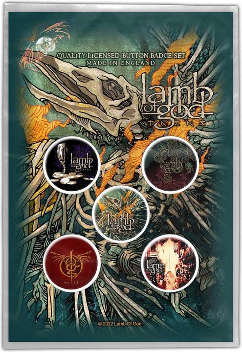 Immagine prodotto Lamb Of God Set di badge Omens da 5 pezzi in metallo e plastica