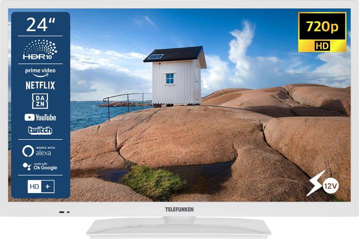 Produktbild Telefunken XH24SN550MV-W 24 Zoll Fernseher / Smart TV (HD Ready, HDR, 12 Volt) - 6 Monate HD+ inkl. (24", LED, HD, 2023)