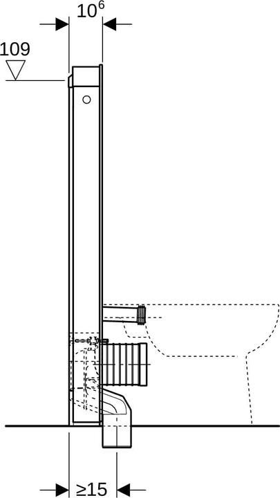 Produktbild Geberit Monolith Sanitärmodul für Stand-WC, 114cm, Wasseranschluss hinten mittig, mit P-Anschlussb