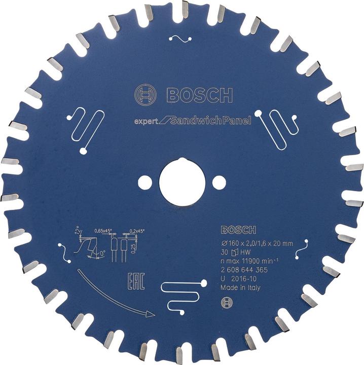 Actual product image Bosch Professional Zubehör Circular saw blade Expert for Sandwich Panel, 160 x 20 x 2.0 mm, 30