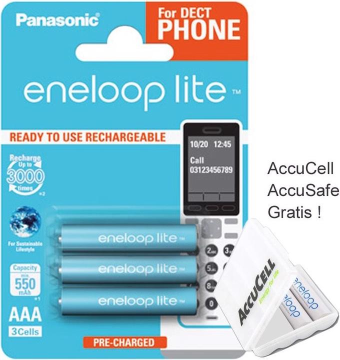 Produktbild Panasonic Akku Eneloop lite MicroBK-4LCCE/3DE für DECT Telefon inkl. AccuSafe