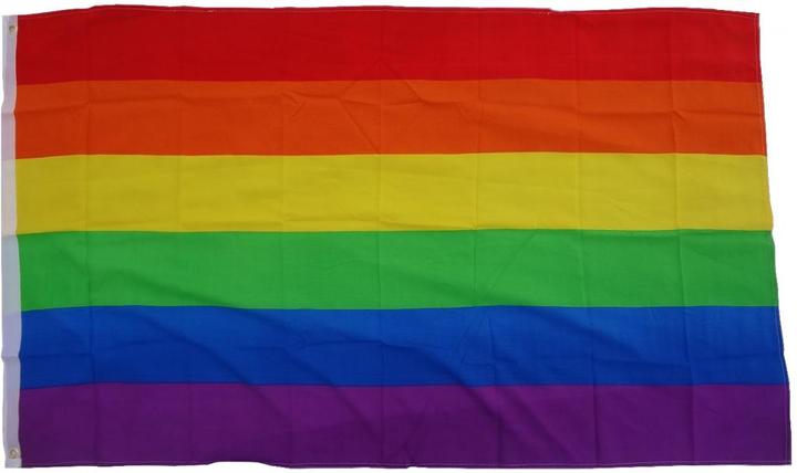 Produktbild trends4cents Flagge Regenbogen / Frieden 90 x 150 cm Fahne mit 2 Ösen 100g/m² Stoffgewicht Hissen