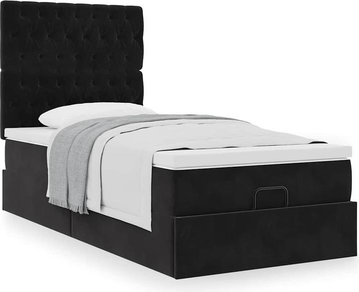 Immagine prodotto VidaXL Letto a ottomana con materassi nero 120x200 cm con struttura in velluto (120 x 200 cm)