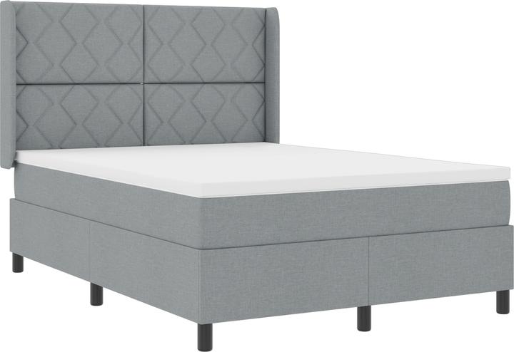 Produktbild VidaXL LED Boxspringbett mit Matratze Hellgrau 160x200 cm Stoff (160 x 200 cm, Federkern)