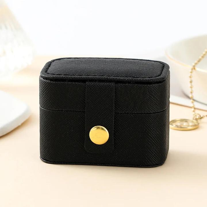 Only-Bags.Store Mini Tragbare Kleine Schmuck Aufbewahrungstasche Reise Einfache Leder Ring Halskette Ohrringe