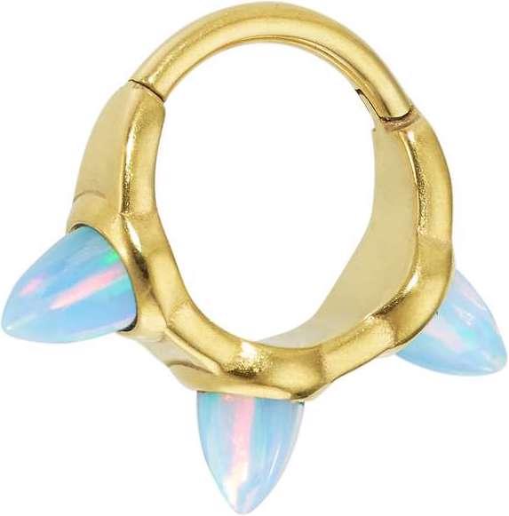 Produktbild Bijouteria Ohrpiercing (PVD Beschichtung (goldfarbig), Synthetischer Opal, Chirurgenstahl 316L)
