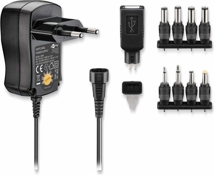 Actual product image Goobay 3 V - 12 V Universal-Netzteil 0.6 A