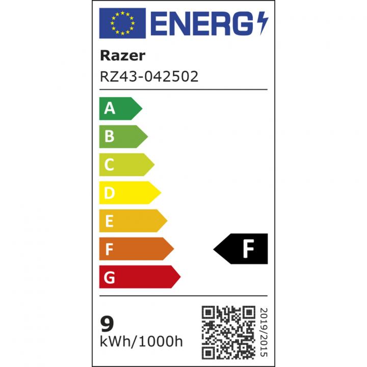 Energie-Label Razer Aether Smart-Glühbirne (E27) - RGB-LED-Glühbirne für Smart Homes (E27, E26, 9 W, 800 lm, 1 x, F)