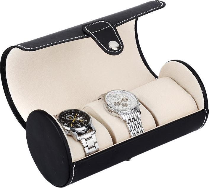 Actual product image JTI Round watch storage, imitation leather - black
