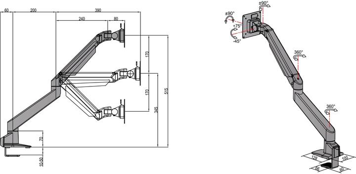Actual product image Multibrackets Monitor Arm Single (Table, 32")