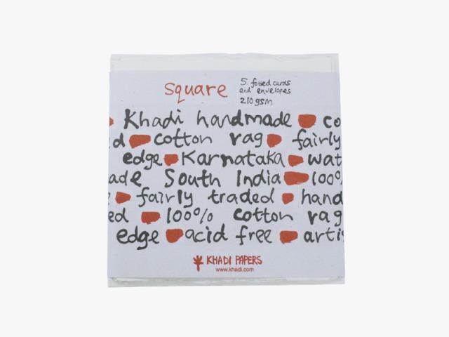 Actual product image Khadi Cards watercolor paper 15x15cm double 5 pcs. (210 g/m², 5 x)