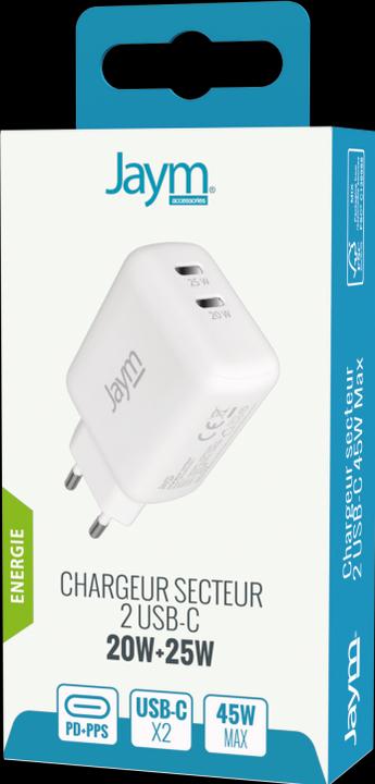 Produktbild Jaym Schnelles Doppel-USB-C-Ladegerät 45W 3A PD und PPS (45 W)