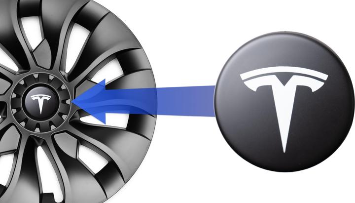 Produktbild Made4EV Logos (4x) für Radkappen des Tesla Model 3/Y