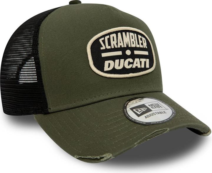 Image du produit New Era Casquette A-Frame Trucker Distressed Scrambler Ducati Olive (Taille unique)