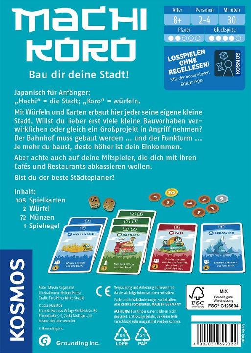 Label énergétique Kosmos Machi Koro Construisez votre ville (Allemand)
