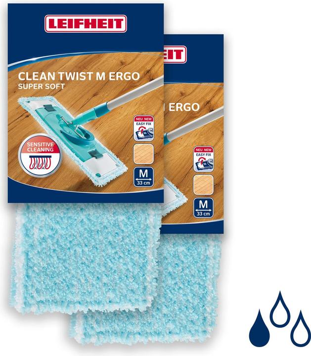 Actual product image Leifheit 2 pack CLEAN TWIST M Ergo super soft wiper cover (2 pcs.)