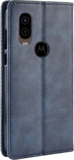 Actual product image MU Style Vintage Style Leather Book Cover Case (Motorola One Vision)