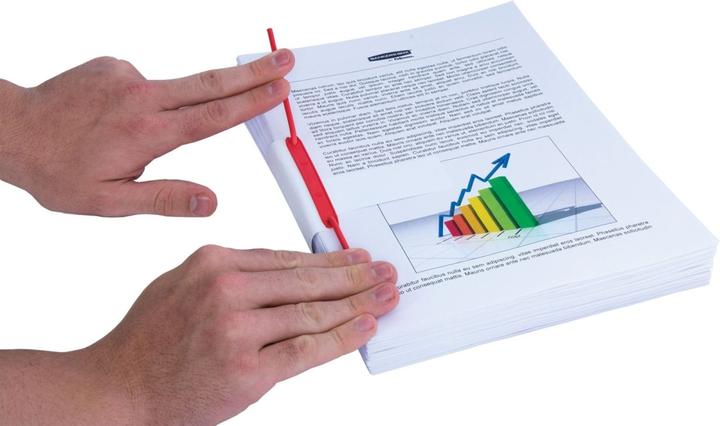 Actual product image Fellowes BANKERS BOX BBD filing clip, red two-part, made of plastic-coated flexible metal