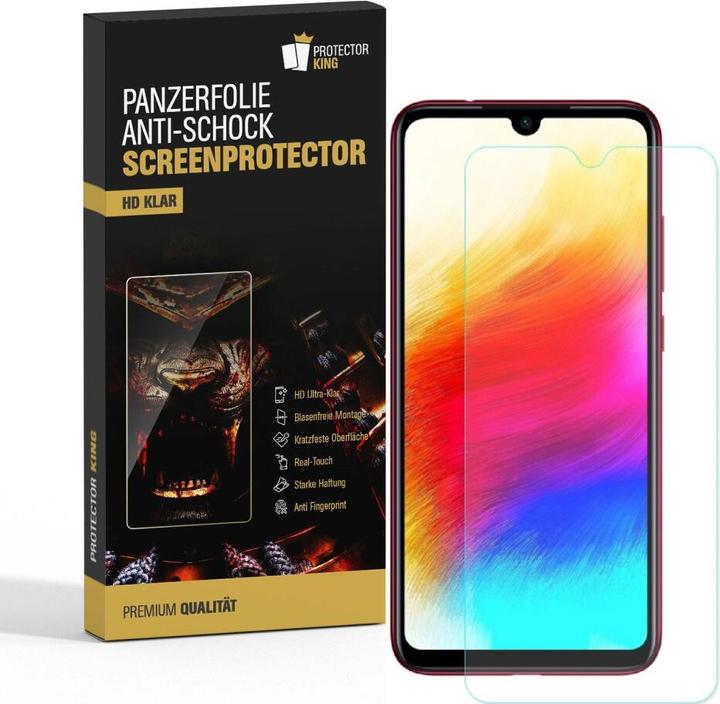 Actual product image Protectorking 2x Panzerfolie Anti-Shock HD Klar (2 Piece, Xiaomi Redmi Note 7)