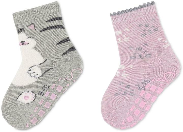 Sterntaler Socken Katze 2er Set Hellgrau Melange Gr. 18 (2er Pack, 18)