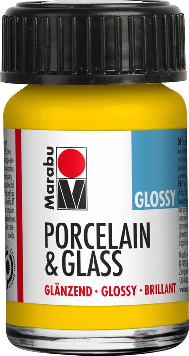 Marabu Glas- und Porzellanfarbe 220 Sonnengelb, 15 ml (Sonnengelb, 15 ml)