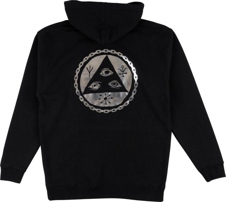 Actual product image Welcome Tali Chain Hoodie Black/Silver Foil (S)