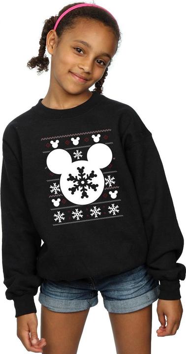 Produktbild Disney Mickey Mouse Christmas Silhouette Snowflakes Sweatshirt Mädchen (140, 146)