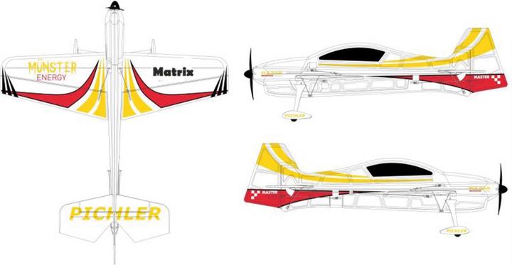 Actual product image Pichler Matrix Combo yellow 840mm electric motor aerobatic model ARTF kit (Aerobatics)