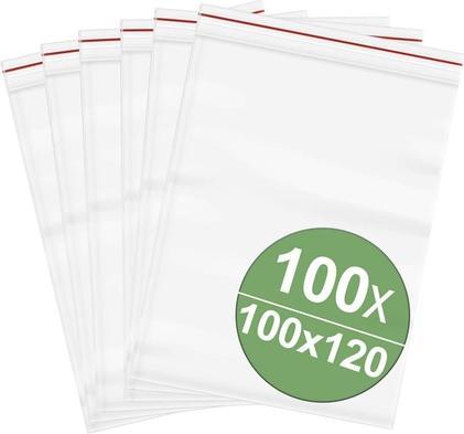 Actual product image Quadrios Ziplock bag without labelling strip (W x H) 100 mm x 120 mm Transpa