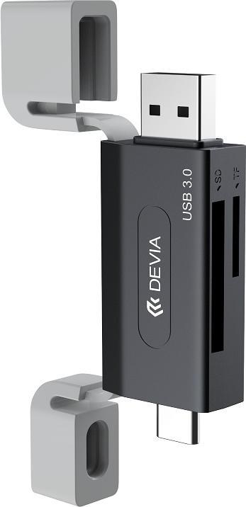Immagine prodotto Devia Lettore di schede 2in1 EL240 USB/USB-C 3.0 nero (USB 3.0)