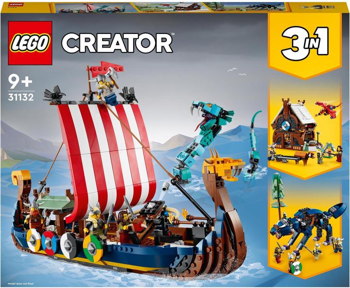 Actual product image LEGO Viking ship with Midgard serpent (31132, LEGO Creator 3-in-1)