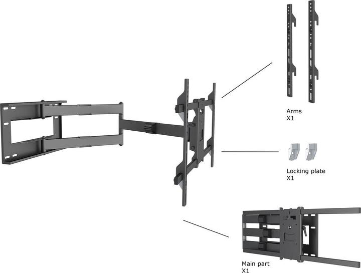 Image du produit Multibrackets 6539 (Mur, 75", 40 kg)