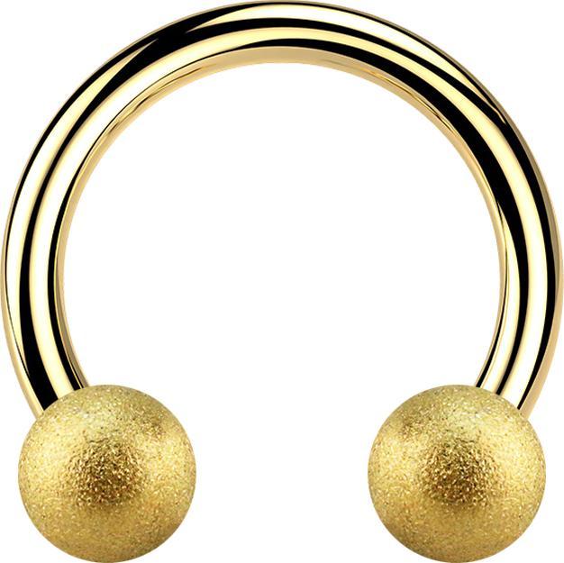 Immagine prodotto Star Piercing Bilanciere circolare placcato oro con due sfere maculate (senza ottone, Acciaio chirurgico 316L)