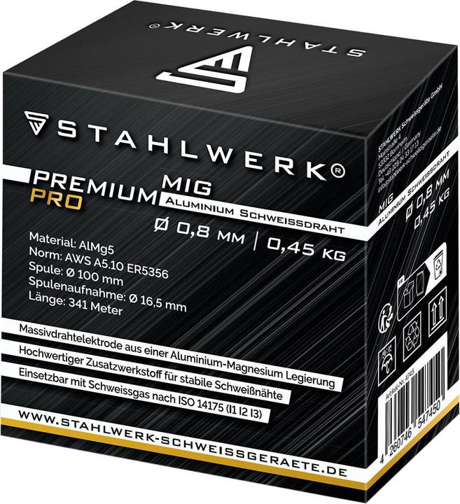 Immagine prodotto Stahlwerk Filo per saldatura MIG MAG alluminio ER5356 AlMg5 0,8 mm 0,45 kg bobina di filo