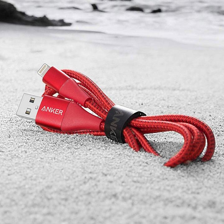 Actual product image Anker - stabiles Lightning Kabel 0,9 Meter, Powerline+ II, rot (MFI) (0.90 m)