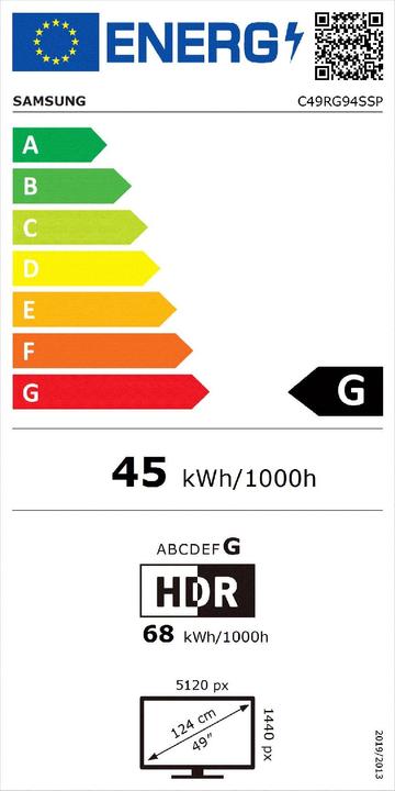 Energie-Label Samsung Odyssey G9 - CRG90 (5120 x 1440 Pixel, 49")