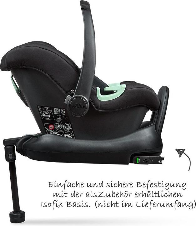 Produktbild ABC Design Autositz Babyschale Tulip Gruppe 0+ black (Babyschale, ECE R129/i-Size Norm)