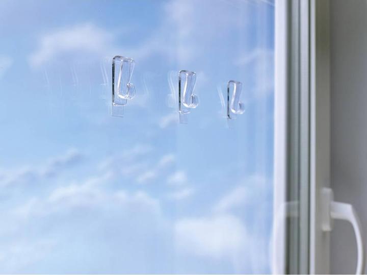 Actual product image tesa Adhesive hooks for glass, 1kg holding capacity, can be removed without a trace & reused, 2 hooks