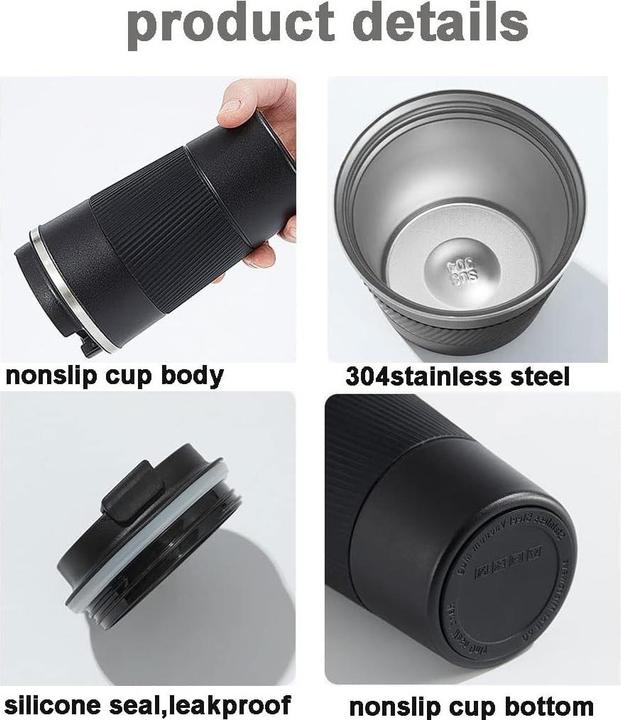 Produktbild ASMI Edelstahl Kaffeebecher, Thermobecher, Auto-Tumbler-Becher, 500ml (0.50 l)