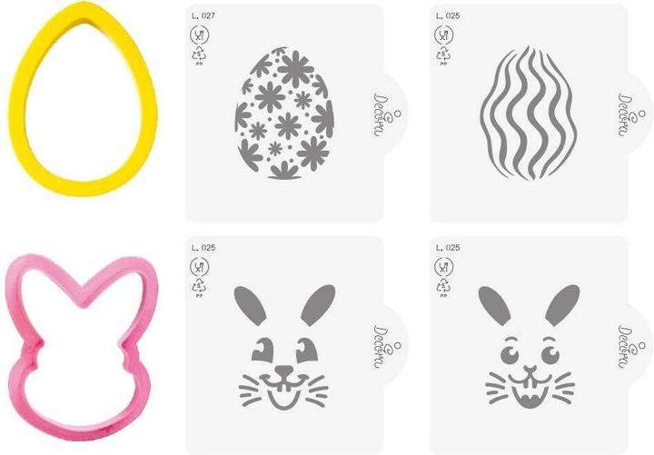 Image du produit Decora Schablone Hase und Ei Set 4-teilig, Materialtyp