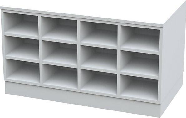 Actual product image kaiserkraft Sitover cloakroom bench, melamine, double sided, 2 x 12 compartments, length (109 cm, 62 cm)