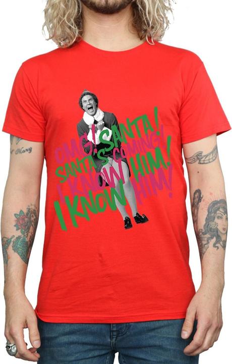 Actual product image Elf Mens Santa's Coming T-Shirt (3XL)