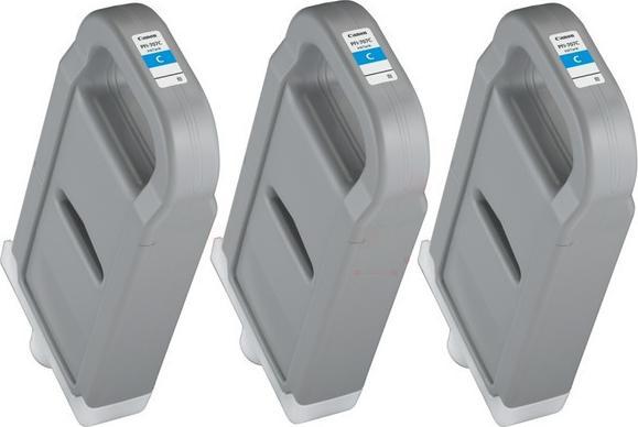Actual product image Canon 3x PFI-707C ink cyan standard capacity 700ml 3-pack iPF830/840/850 (C)