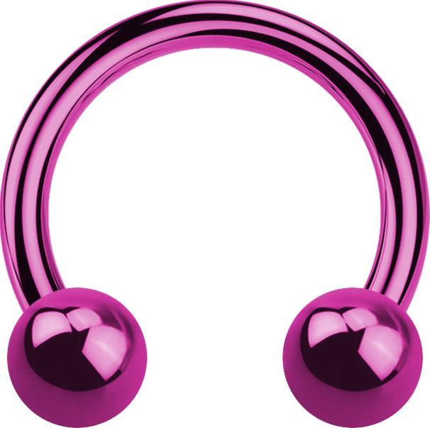Produktbild Star Piercing Micro Circular Barbell pink mit zwei Kugeln (Chirurgenstahl 316L, ohne Messing)
